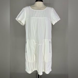 Lafayette 148 White Cotton Shift Dress Size S